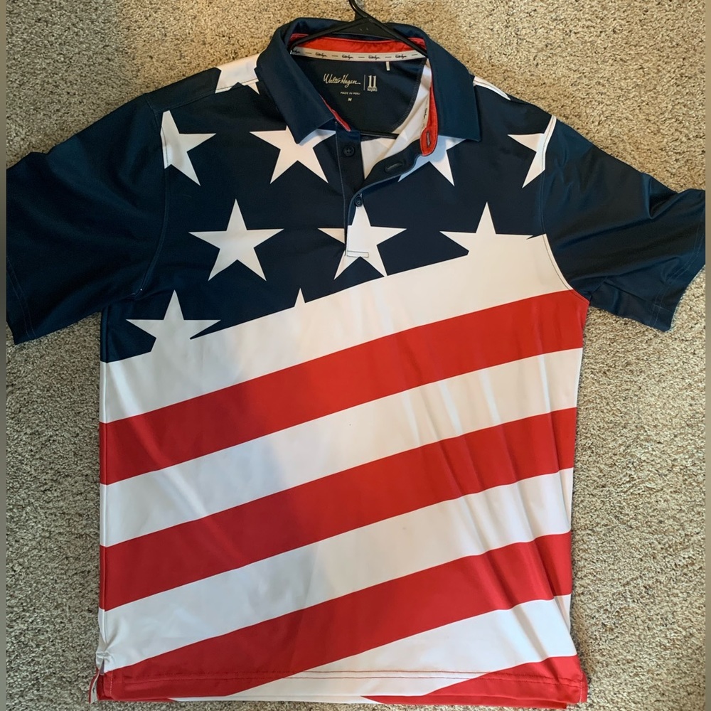Walter Hagen Men’s American Flag Golf Shirt